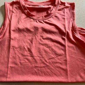 Womens lightweight muscle tee medium poly spandex tangerine